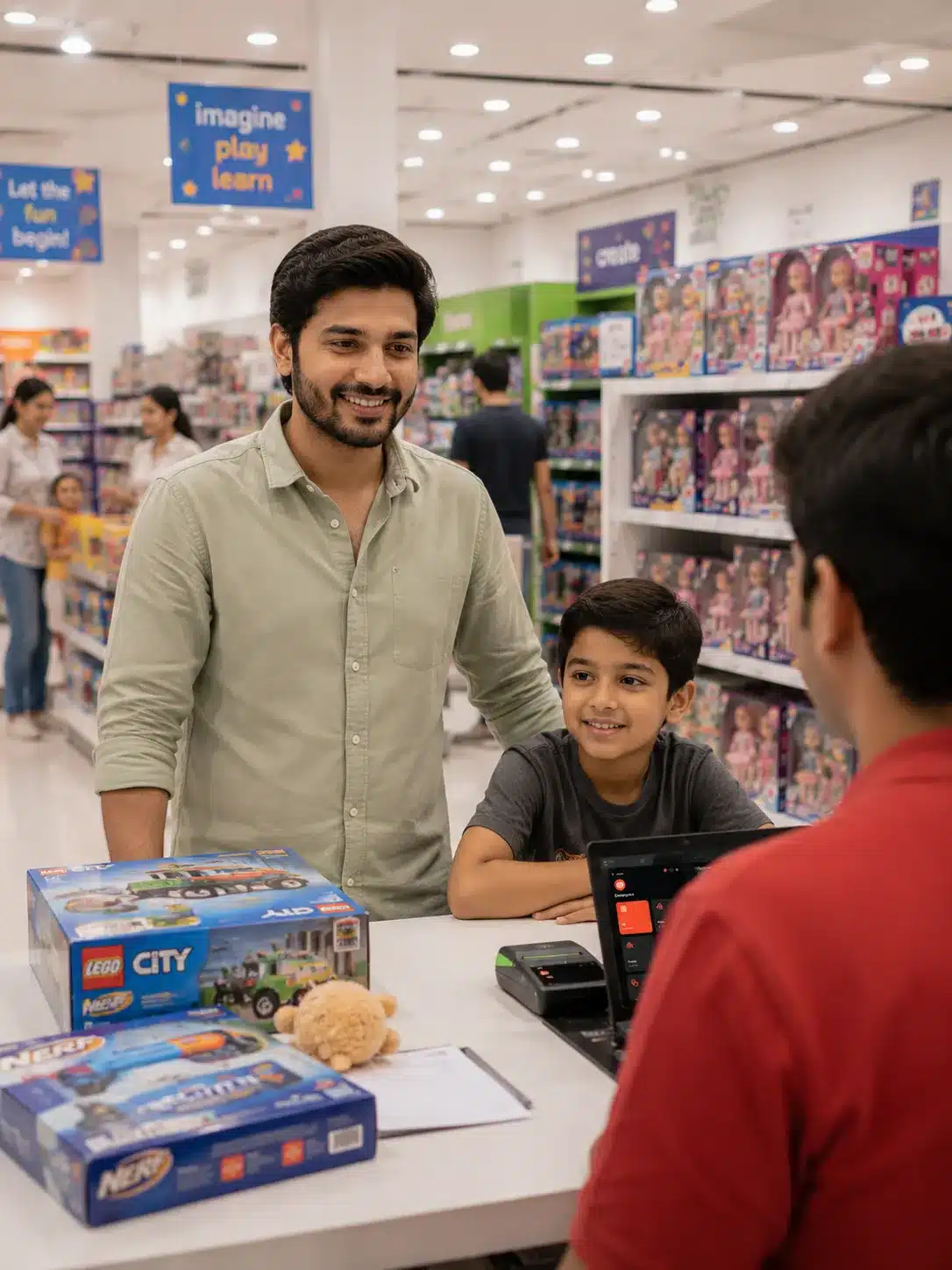 IPS terminal acting as a smart cash register at a retail counter