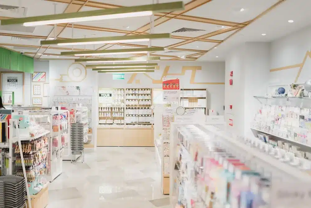 Pharmacist assisting a returning patient at a pharmacy counter