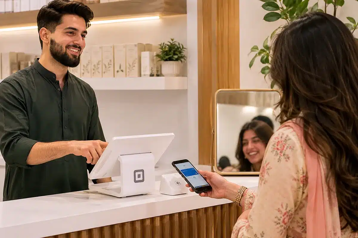 Shopper holding bags after earning Partners Points across multiple network merchants